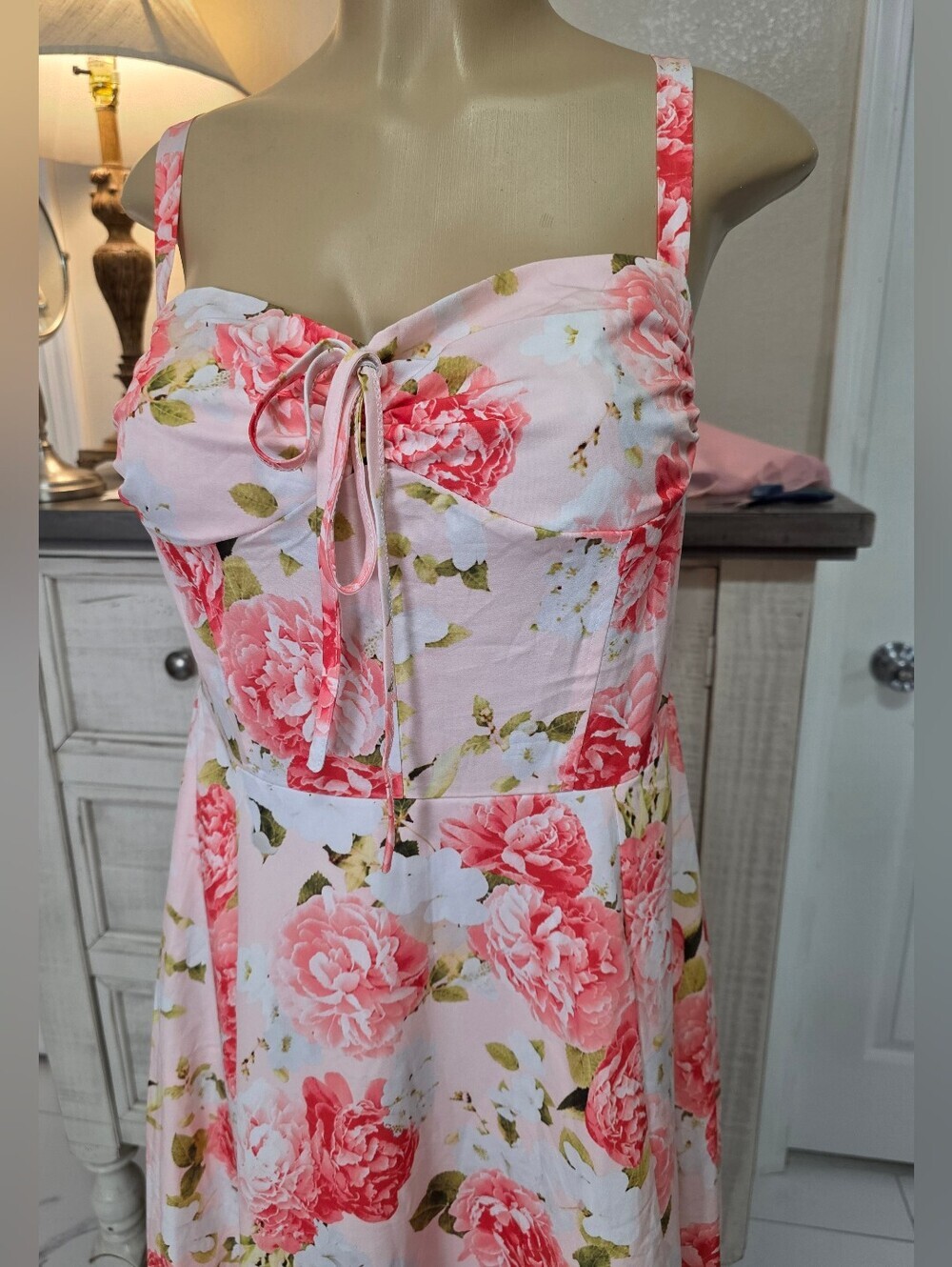dELiA*s Pink Floral Lace-Trim Midi Dress - Picture 3 of 8